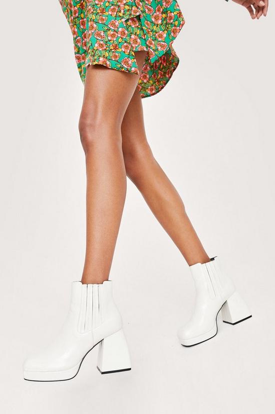 NastyGal Faux Leather Patent Platform Boots 1