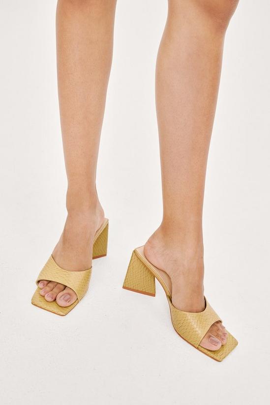 NastyGal Faux Leather Block Heeled Mules 1