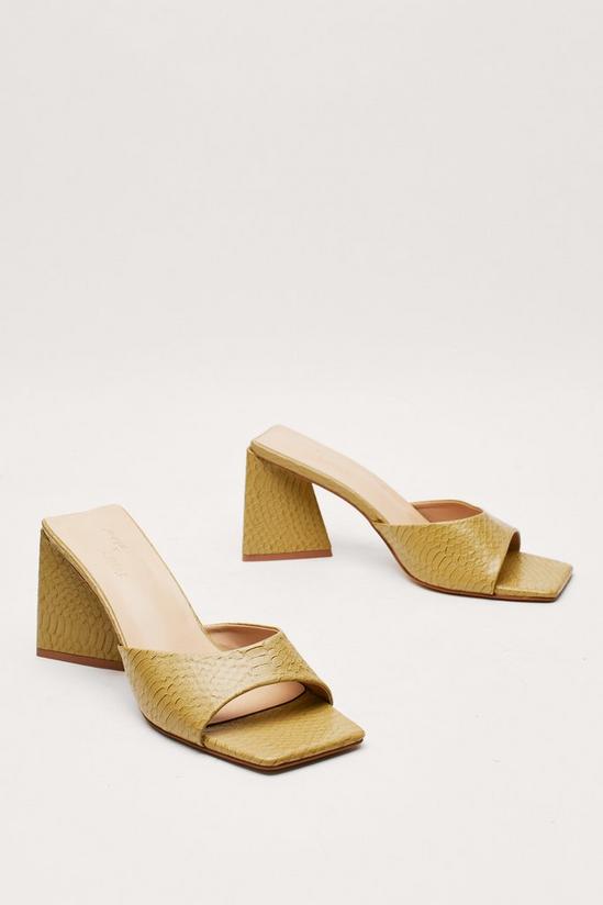 NastyGal Faux Leather Block Heeled Mules 3