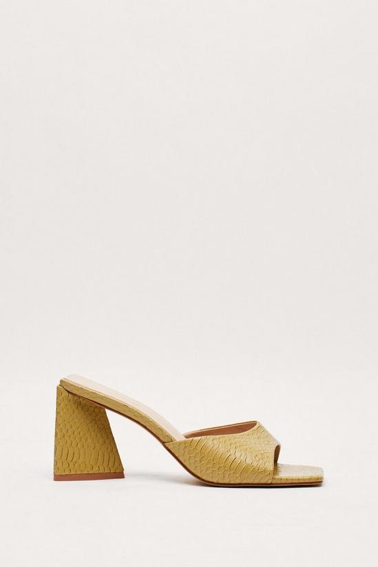 NastyGal Faux Leather Block Heeled Mules 4