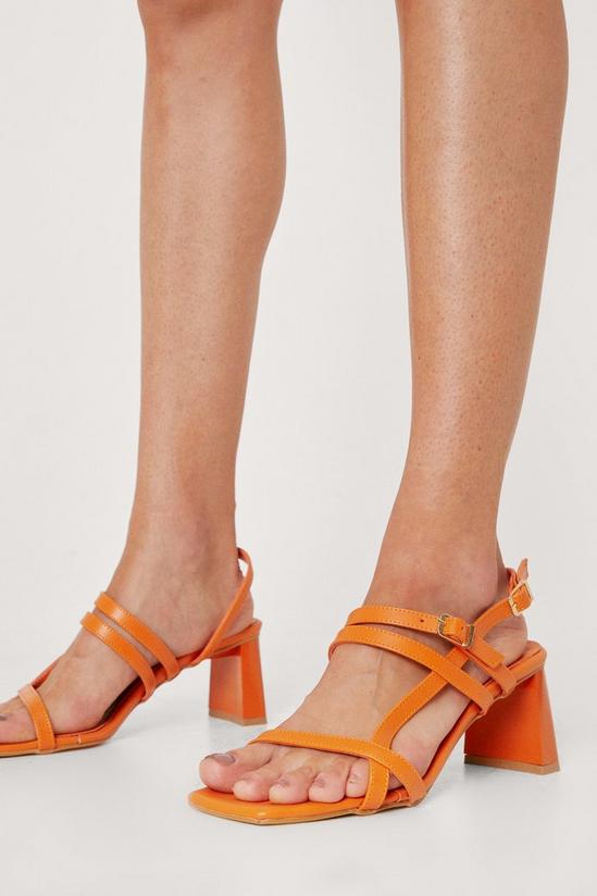 NastyGal Strappy Faux Leather Block Heeled Sandals 1
