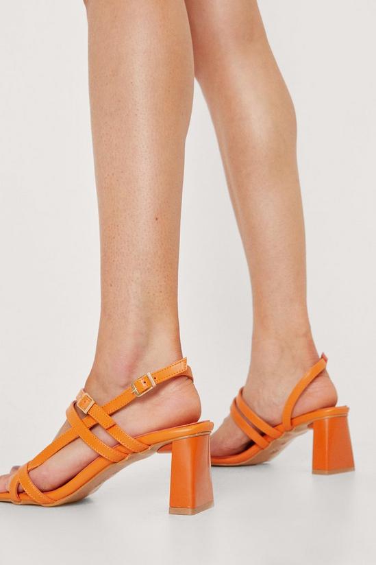 NastyGal Strappy Faux Leather Block Heeled Sandals 2