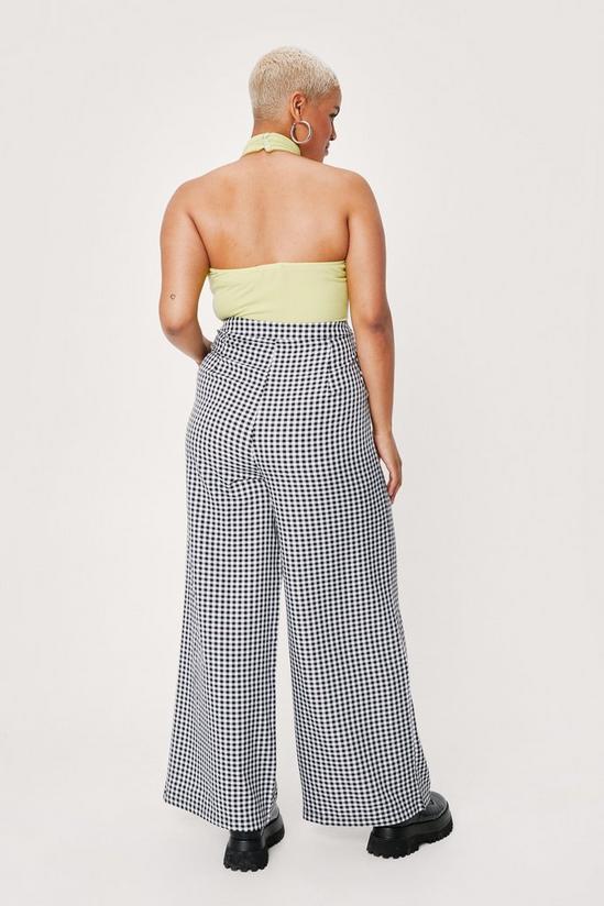 NastyGal Plus Size Check Print High Waisted Trousers 4