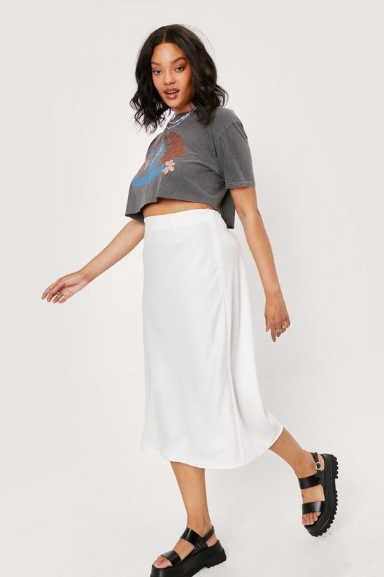 NastyGal Plus Size Satin Midi Skirt 2
