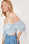 NastyGal Floral Off the Shoulder Cupped Blouse thumbnail 1
