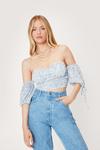 NastyGal Floral Off the Shoulder Cupped Blouse thumbnail 3