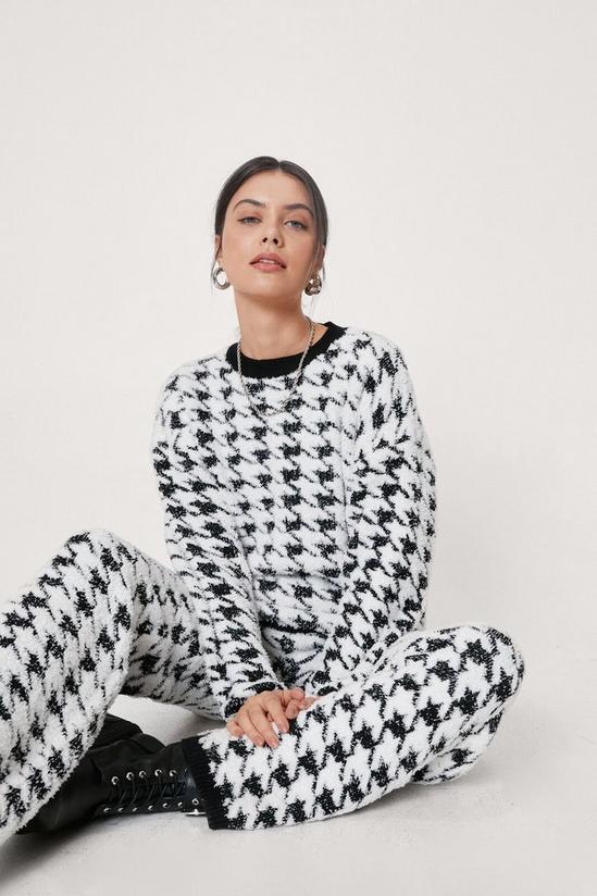 NastyGal Knitted Houndstooth Sweater And Trouser Set 1