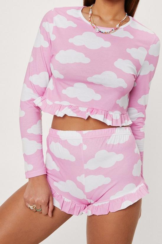 NastyGal Jersey Cloud Ruffle Pyjama Short Set 2