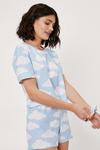 NastyGal Cloud Print 3 Pc Pyjama and Scrunchie Set thumbnail 3