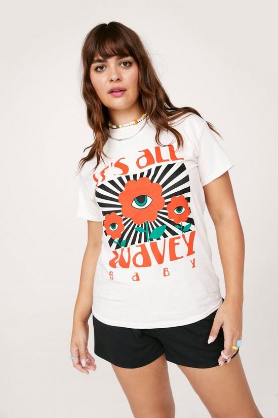 NastyGal Plus Size It's All Wavey Graphic T-Shirt 1