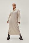 NastyGal Plus Size Roll Neck Midi Knitted Dress thumbnail 3
