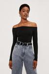 NastyGal Off the Shoulder Fitted Long Sleeve Top thumbnail 1