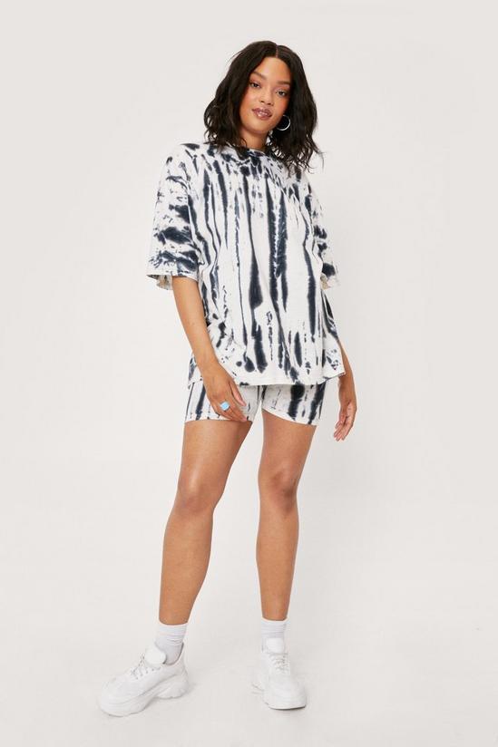 NastyGal Plus Size Tie Dye T-Shirt and Cycling Shorts Set 1