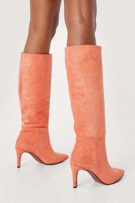 NastyGal Faux Suede Knee High Stiletto Boots 2