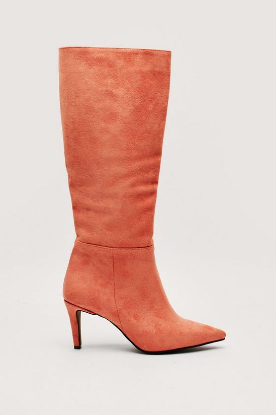 NastyGal Faux Suede Knee High Stiletto Boots 3
