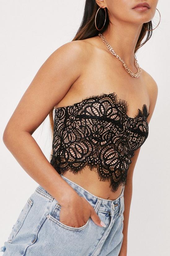 NastyGal Petite Strapless Lace Cropped Corset Top 3