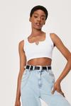 NastyGal Faux Leather Western Buckle Chain Belt thumbnail 1