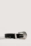 NastyGal Faux Leather Western Buckle Chain Belt thumbnail 3