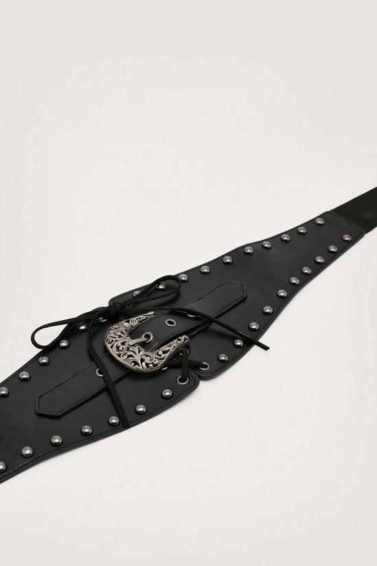 NastyGal Faux Leather Western Studded Waist Belt 4