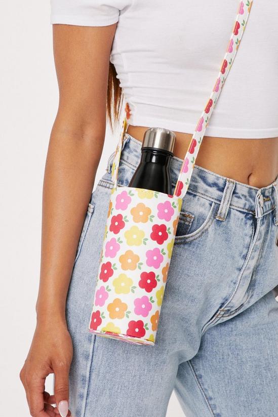 NastyGal Faux Leather Floral Print Wine Bottle Bag 2
