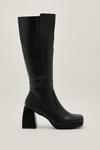 NastyGal Wide Fit Faux Leather Knee High Boots thumbnail 1