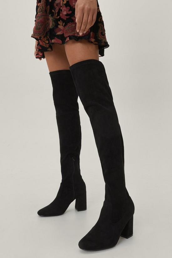 NastyGal Wide Fit Faux Suede Over the Knee Boots 1