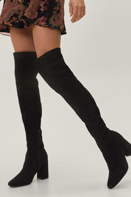 NastyGal Wide Fit Faux Suede Over the Knee Boots 3