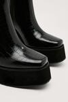 NastyGal Pu Croc Platform Flare Ankle Boots thumbnail 4