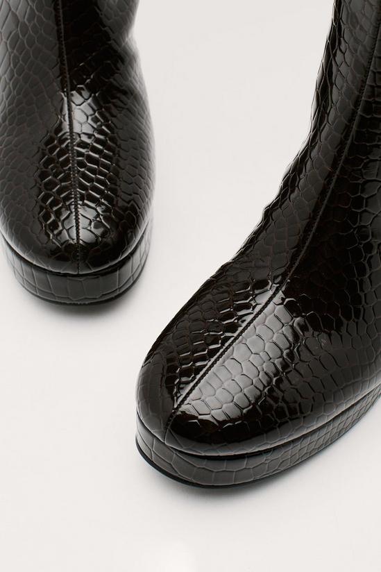 NastyGal Patent Croc Platform Knee High Boots 2