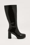 NastyGal Patent Croc Platform Knee High Boots thumbnail 3