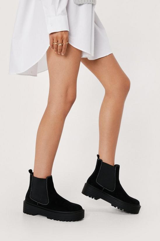 NastyGal Immi Suede Contrast Stitch Chelsea Boots 2