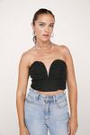 NastyGal Ruched Plunge Neck Bandeau Top thumbnail 1