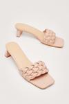 NastyGal Braided Faux Leather Square Toe Kitten Heels thumbnail 4