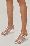 NastyGal Faux Leather Pearl Detail Heeled Mules thumbnail 2