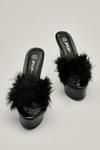 NastyGal Patent Faux Leather Feather Platform Mules thumbnail 3