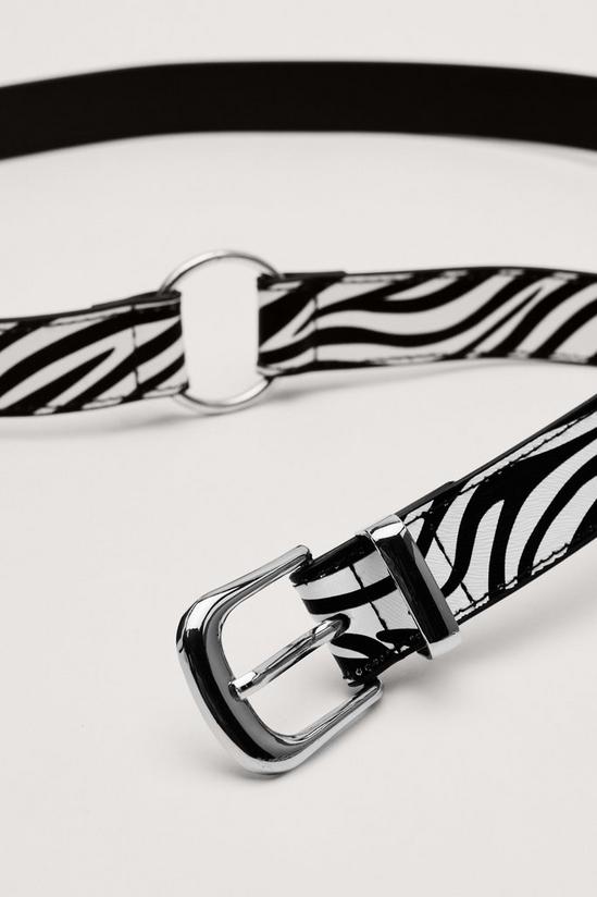 NastyGal Faux Leather Zebra Print Wrap Belt 4