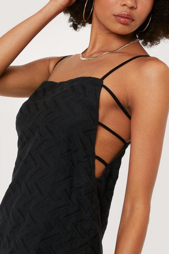 NastyGal Textured Square Neck Cut Out Slip Dress 3