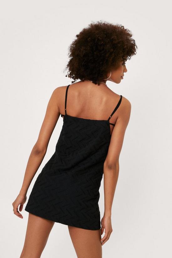 NastyGal Textured Square Neck Cut Out Slip Dress 4