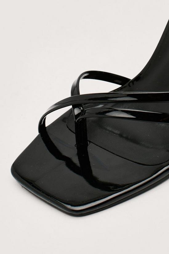 NastyGal Patent Faux Leather Strappy Block Heels 4