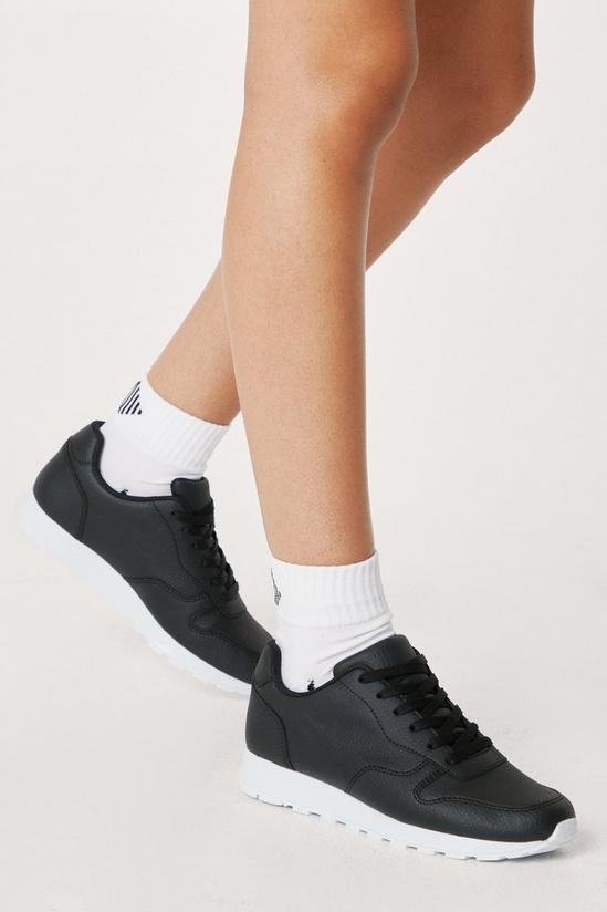 NastyGal Faux Leather Lace Up Contrasting Sneakers 2