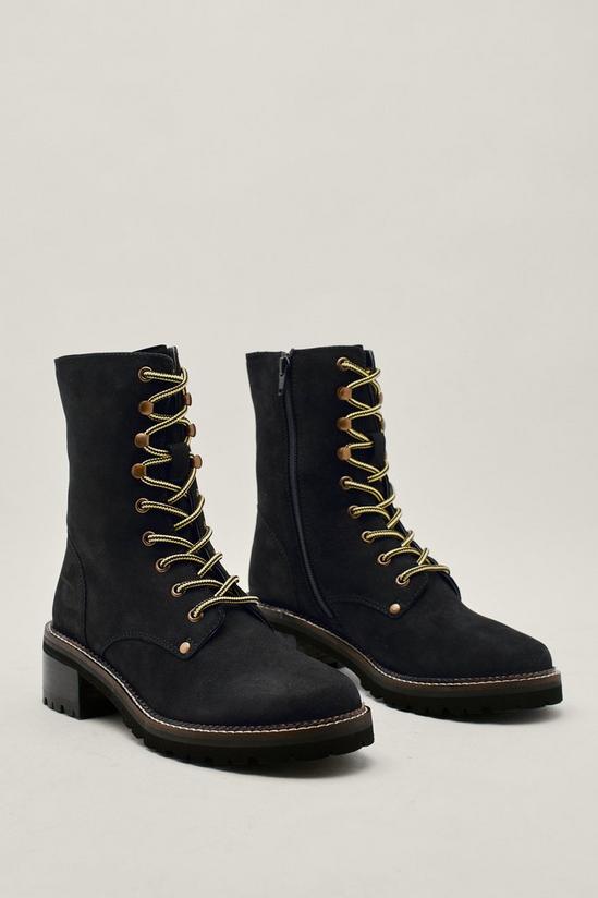 NastyGal Suede Contrast Lace Up Hiker Boots 2
