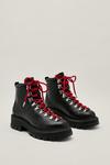 NastyGal Real Leather Contrast Lace Up Hiker Boots thumbnail 1