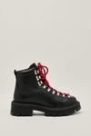 NastyGal Real Leather Contrast Lace Up Hiker Boots thumbnail 2