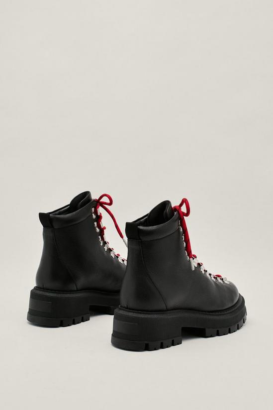 NastyGal Real Leather Contrast Lace Up Hiker Boots 4