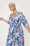 NastyGal Plus Size Floral Satin Wrap Maxi Dress thumbnail 2