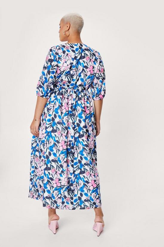 NastyGal Plus Size Floral Satin Wrap Maxi Dress 4