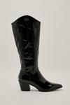 NastyGal Faux Leather Knee High Cowboy Boots thumbnail 2