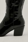 NastyGal Faux Leather Knee High Cowboy Boots thumbnail 4