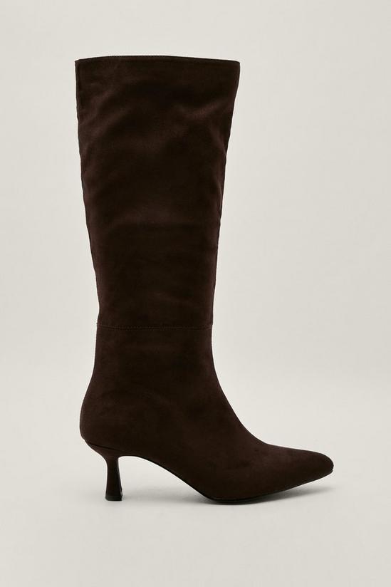 NastyGal Faux Suede Pointed Knee High Boots 2