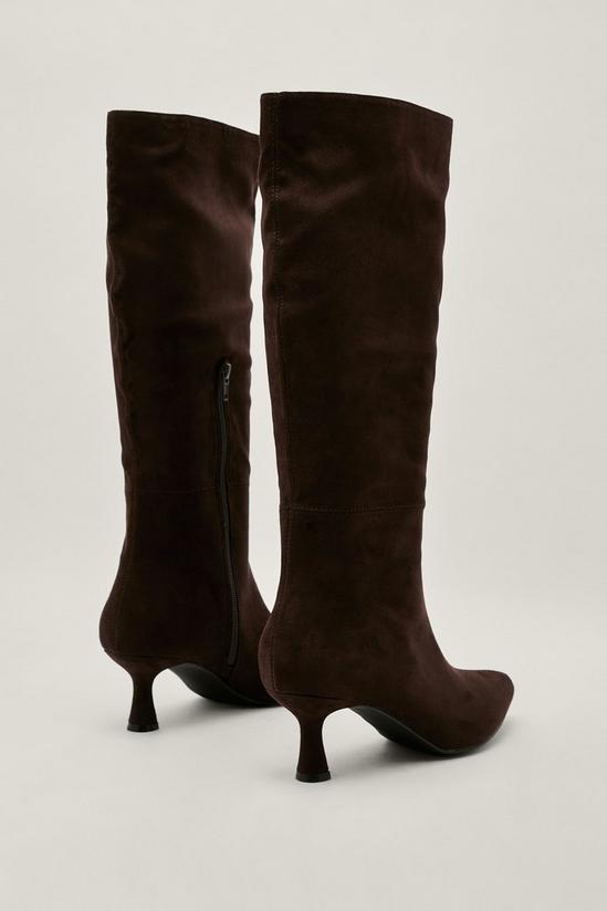 NastyGal Faux Suede Pointed Knee High Boots 3